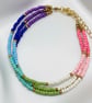 Rainbow Triple Strand Seed Bead Bracelet - Image 3