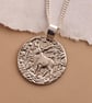 Stag Engraved Sterling Silver Coin Necklace - Image 9