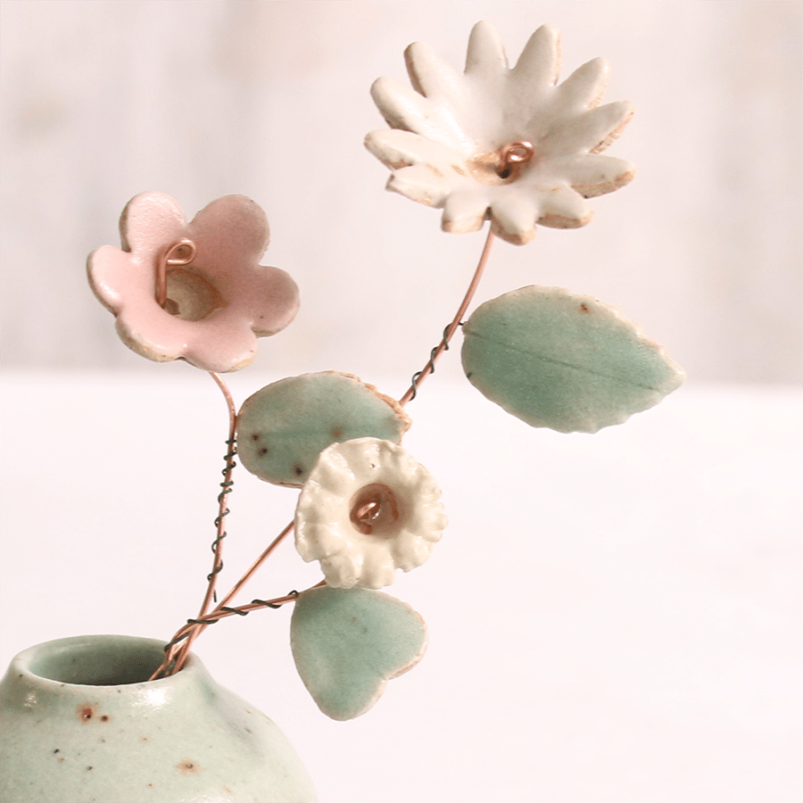 Ceramic Leaves for Flower Stems