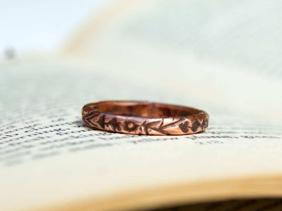 Hammered Copper Ring, Copper Jewellery