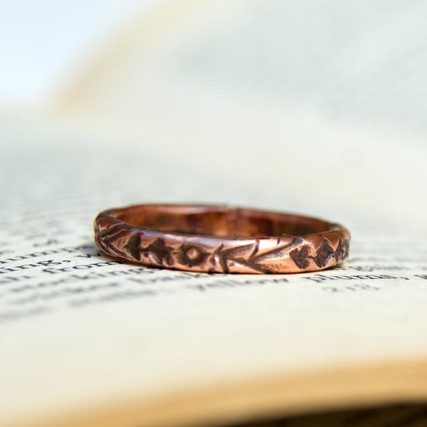 Hammered Copper Ring, Copper Jewellery