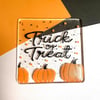 Fused Glass Trick or Treat Halloween Coaster