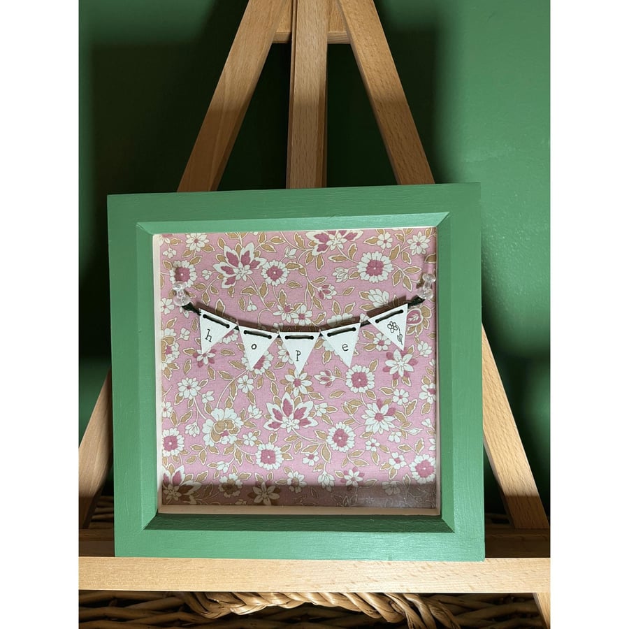 The Beth: Deep Box Picture Frame with Rose Floral Fabric Design