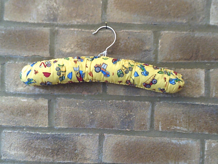 Tractors and Diggers Child's padded Coat Hanger
