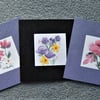 Set of THREE hand painted all occasion floral cards ( ref F 784)