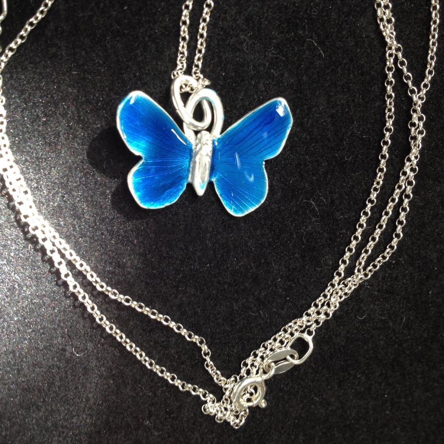 Deep Turquoise butterfly pendant
