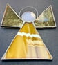 Stained Glass Triangle Angel - Buttery-yellow with pale golden wings - Image 6