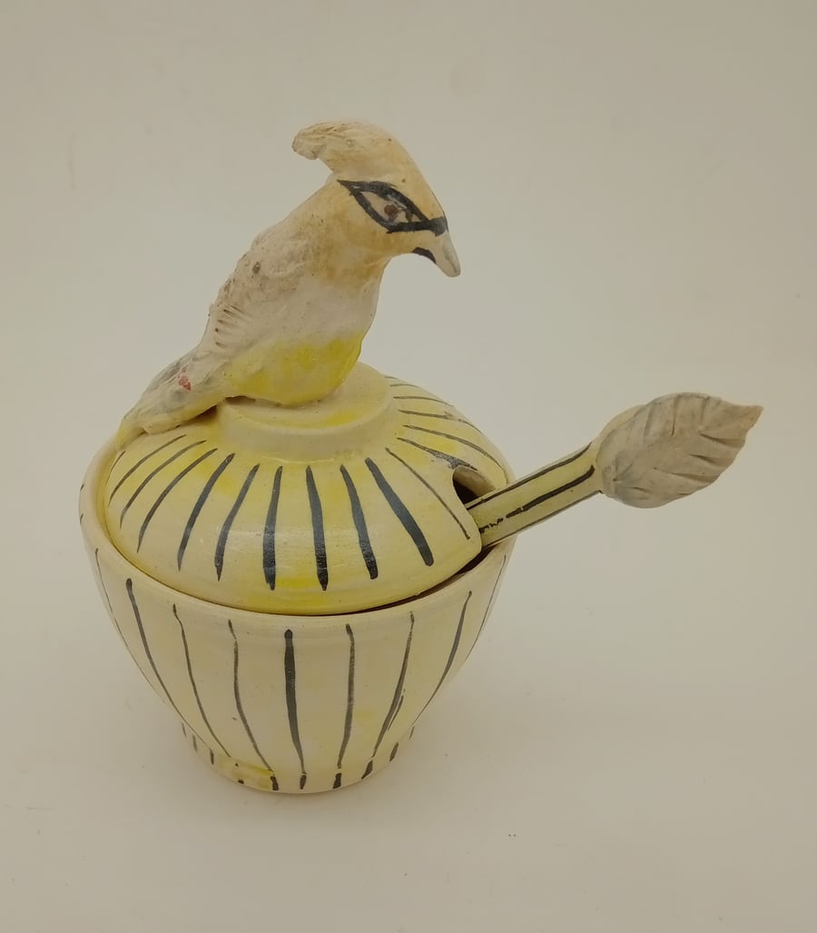 Waxwing bird salt pot