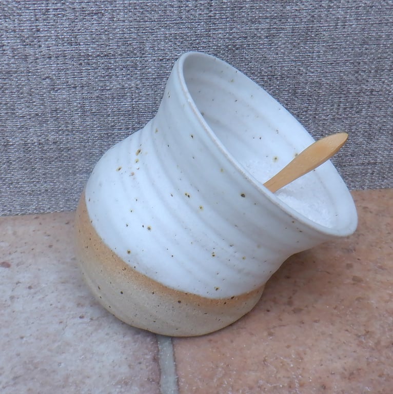 Salt pig or cellar hand thrown stoneware pottery handmade ceramic wheelthrown