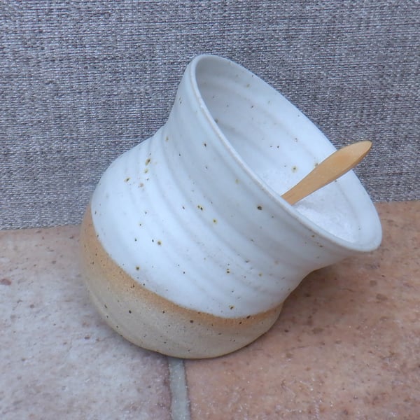 Salt pig or cellar hand thrown stoneware pottery handmade ceramic wheelthrown