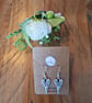 Antique Finish Silver Toned Hammered Heart Drop Earrings - 925 Silver Ear Wires