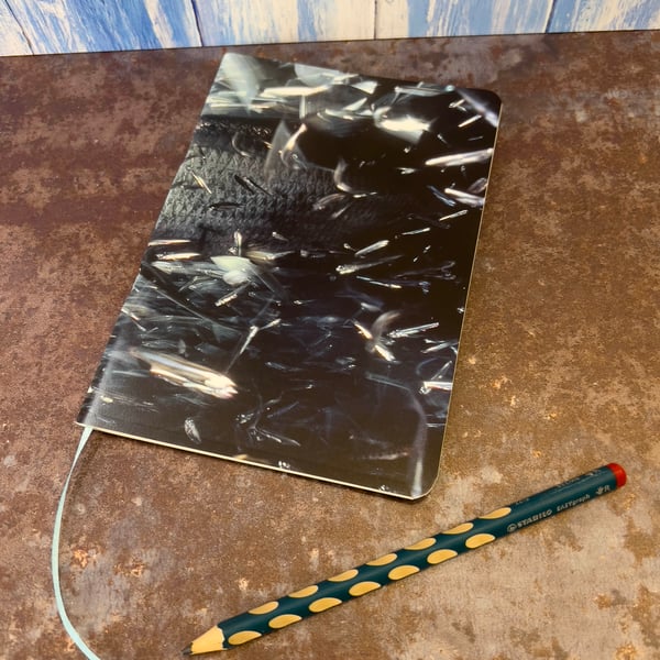 Notebook, Marine themed, A5 (ish), made from up-cycled and recycled materials.