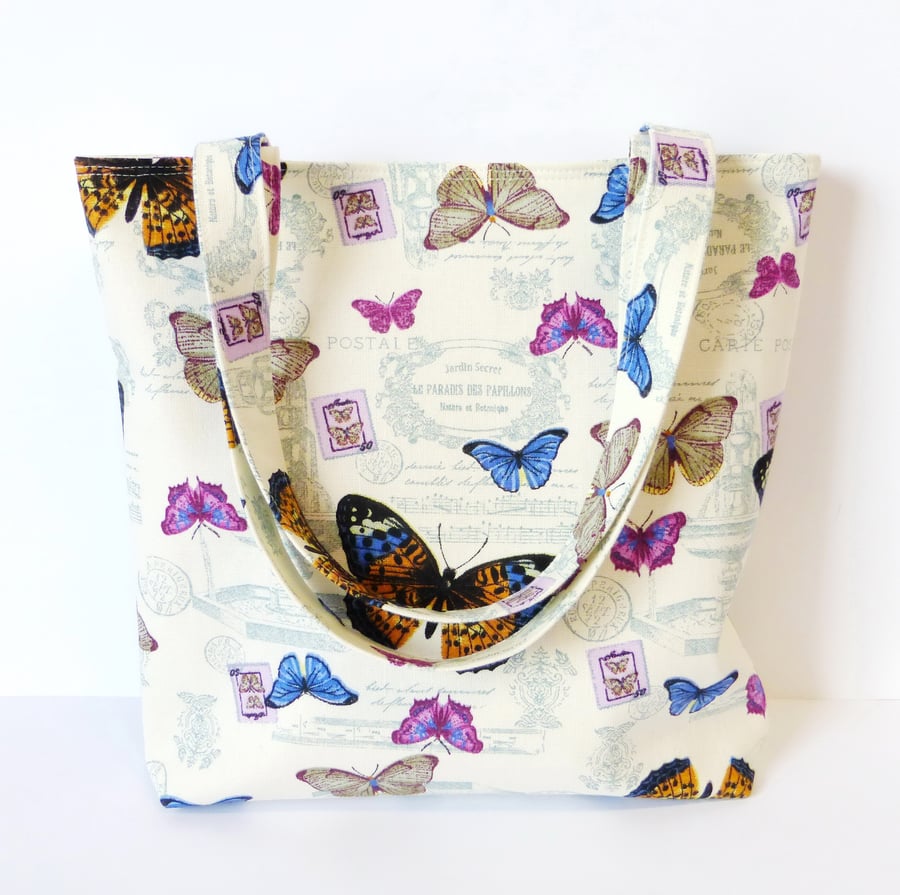 Reduced. Small tote bag, handbag, butterflies