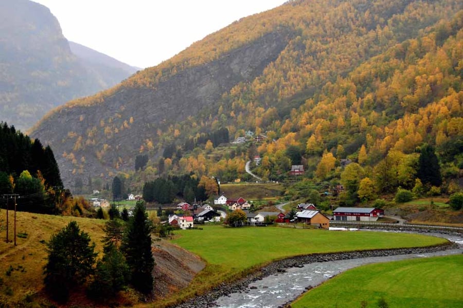 Flamsdalen Valley Flam Norway Scandinavia Photograph Print