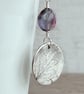 Botanical silver pendant with leaf design and fluorite bead. - Image 1