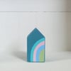 Miniature Wooden House, Rainbow House, Little House Ornament