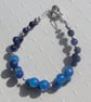 Blue Agate Crystal Gemstone Beaded Chakra Bracelet "Azure" - Image 5