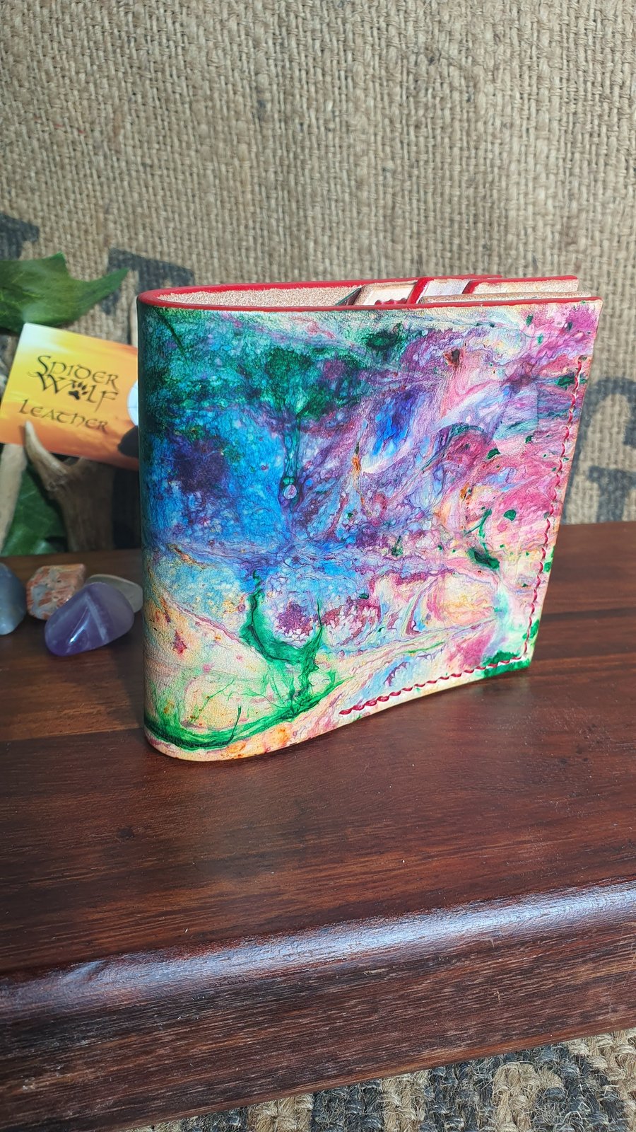 Mens wallet.   (Suminagashi dyed technique)