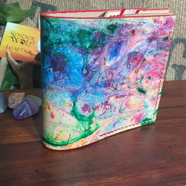 Mens wallet.   (Suminagashi dyed technique)