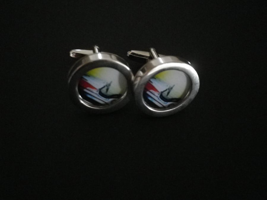 Dodgem Car cufflinks, free shipping, gift wrapped, dynamic image, Ref 1234