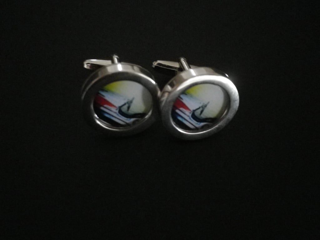 Dodgem Car cufflinks, free shipping, gift wrapped, dynamic image, Ref 1234