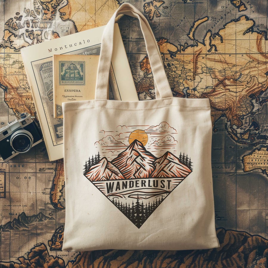 Wanderlust Sunset Tote Bag - Adventure Tote Bag 