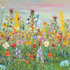A Large Acrylic Painting of Scottish Wildflowers. Ready to hang. 24x36 inches.