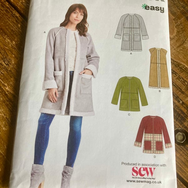 New Look Easy K6536 Coat Paper Pattern XS - XL