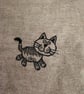 Cosmetic, Toiletries Bag with embroidered Cat - Image 2