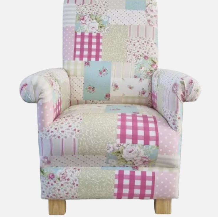 Pink cheap check armchair