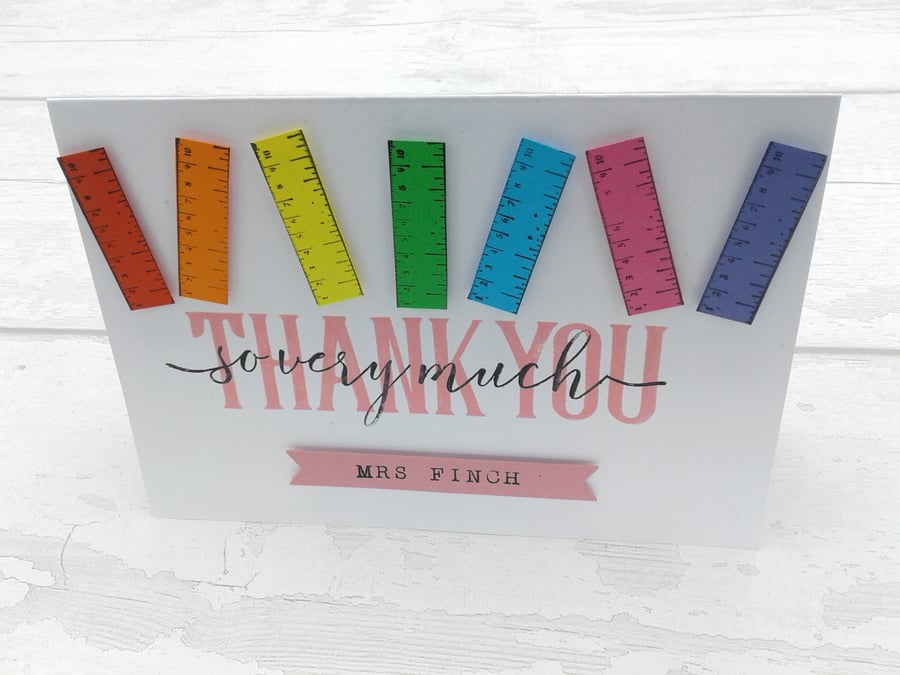 Teacher thank you cards. Personalised. Teachers. Teaching Assistants. Nursery.