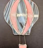 Stained Glass Hot-Air Balloon Suncatcher in streaky white, clear and sunset pink - Image 5