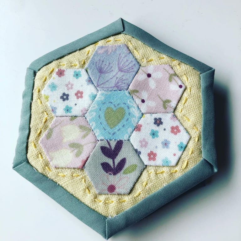 English paper piecing hexi needle book, needle case, epp, needle book