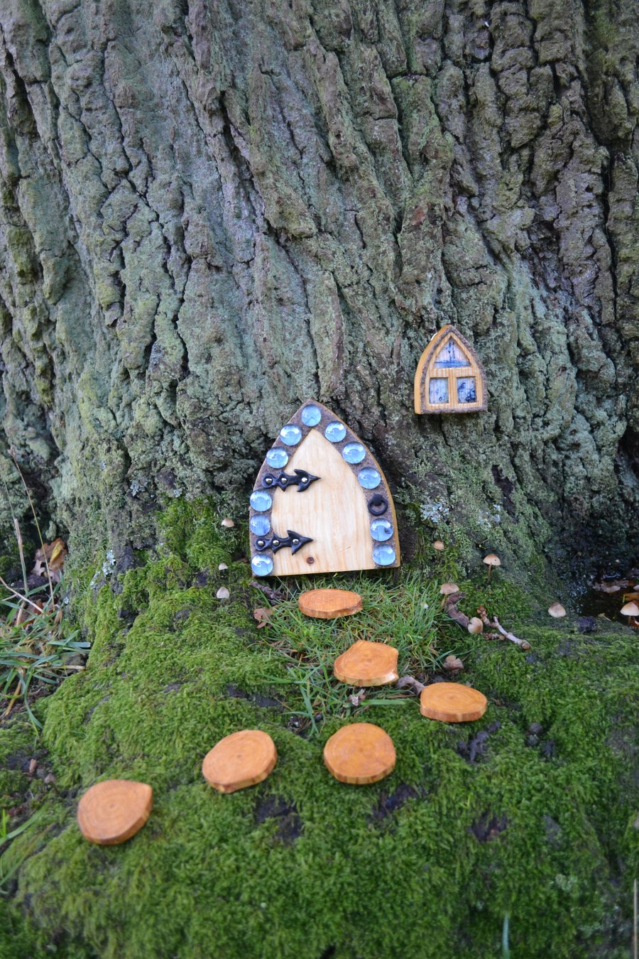 Garden Fairy, Gnome, Hobbit, Elf Forest door kit (Blue pebbles)