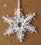 Beaded snowflake Christmas tree decoration - Image 5