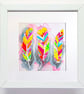 Bright Coloured FEATHERS an original Silk PAINTING - Image 2