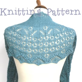 Knitting Pattern for crescent shaped lace shawl