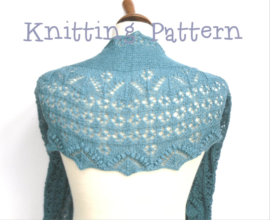 Knitting Pattern for crescent shaped lace shawl