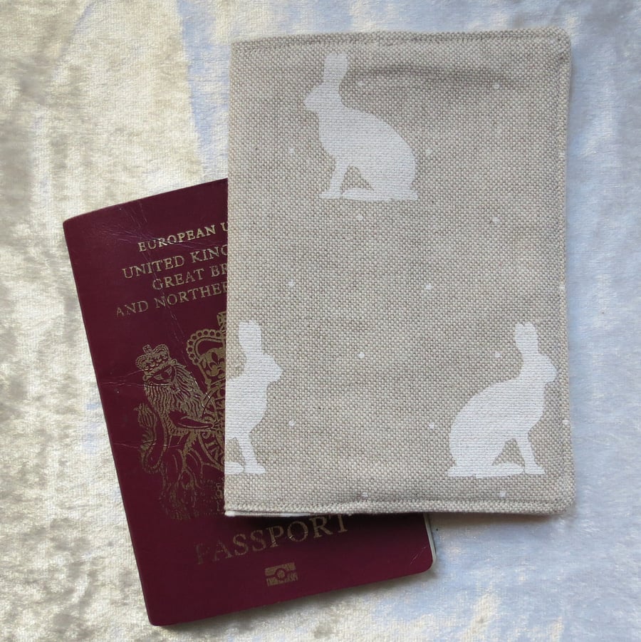 Passport sleeve.  Rabbit design.  Passport cover.