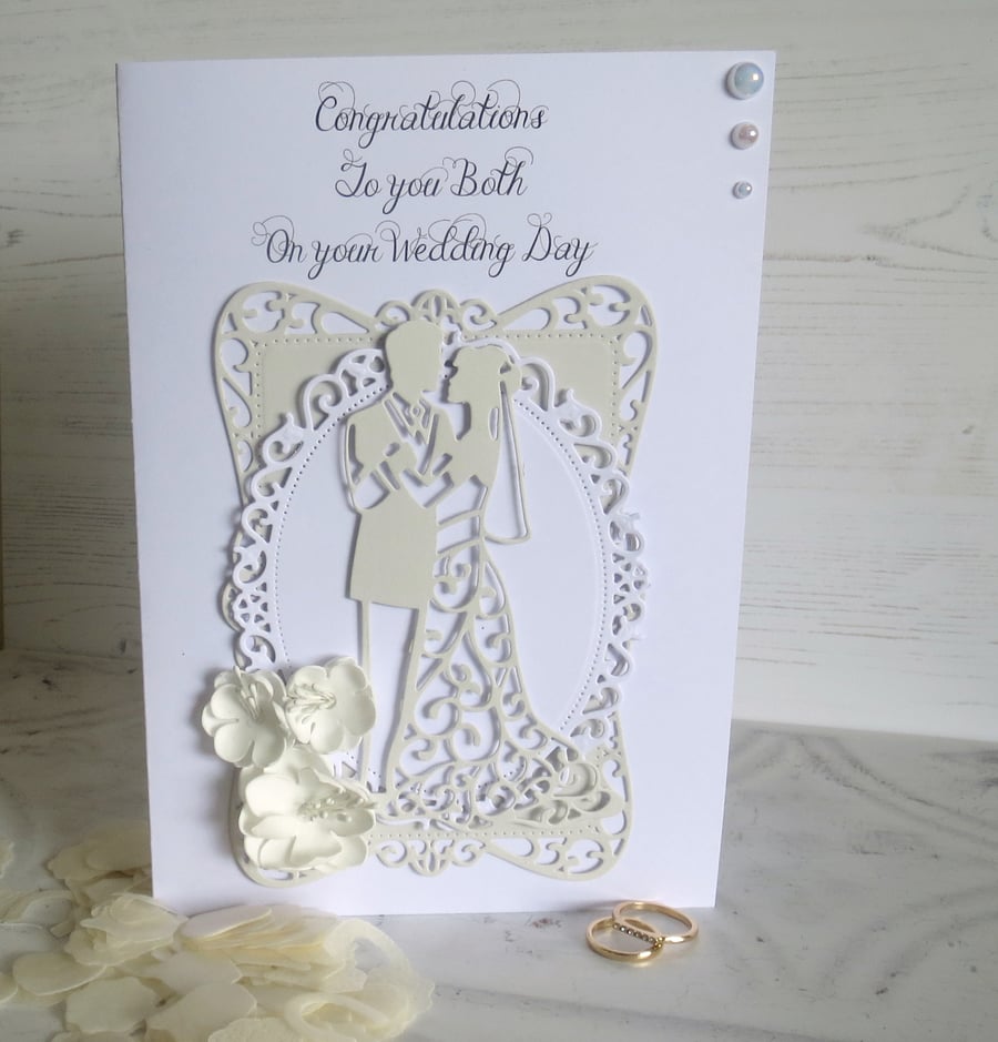 Luxury Wedding day handmade card