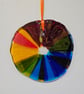 Handmade Fused Glass Rainbow Colour Wheel – Decorative Light Catcher - Image 3