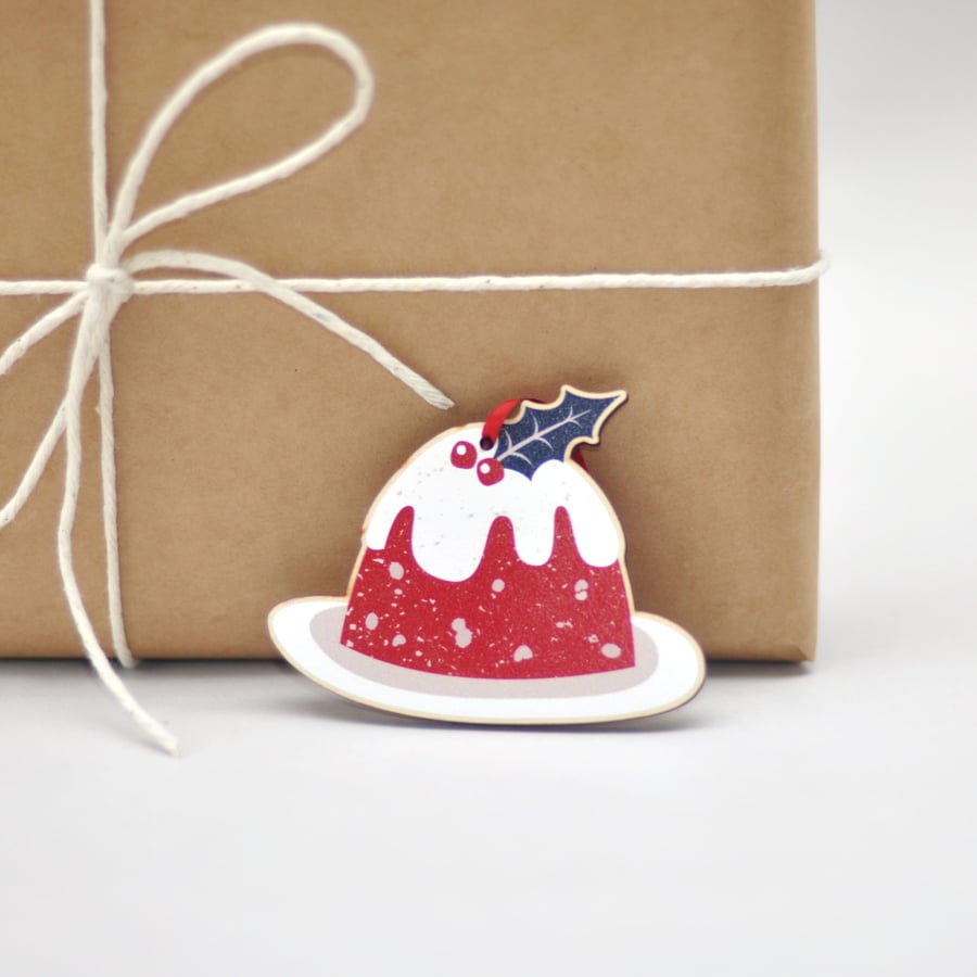 Scandinavian Christmas Tree Decoration - Christmas pudding - wood decoration