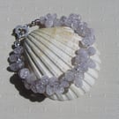Pale Lilac Crackled Quartz Gemstone Beaded Bracelet "Lilac Mist"