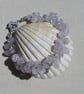 Pale Lilac Crackled Quartz Gemstone Beaded Bracelet "Lilac Mist"