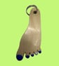 Funky Foot key fob in Birch plywood with blue nails– SKU-FF1 - Image 1