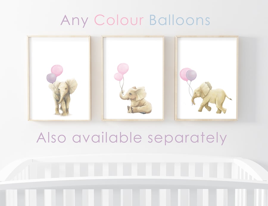 Elephant Nursery Wall Art - SET OF 3