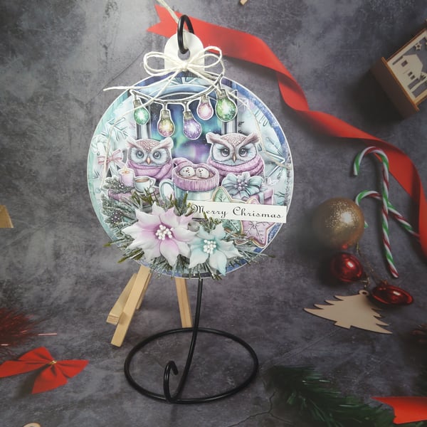 Handmade Christmas Hanging Decoration (62) - Kraft Window Box included