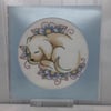 Greeting Card - Painterly dog and flowers by Carolee Crafts -  C62