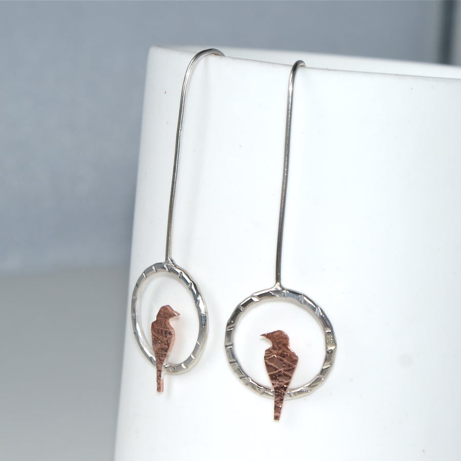 Little bird drop earrings