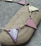 Enamel bunting necklace, Pink and lilac, Pastel jewellery - Image 3